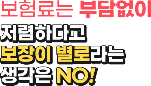보험료는 부담없이 저렴하다고 보장이 별로라는 생각은 NO
